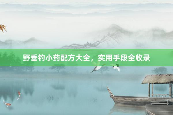 野垂钓小药配方大全，实用手段全收录